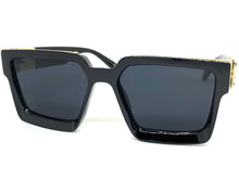 Classic Vintage Retro Hip Hop Style SUNGLASSES Large Square Black Frame 30392