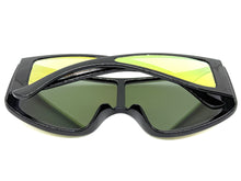 Futuristic Modern Rerto Blinder Shield Style SUNGLASSES Black Frame 6361