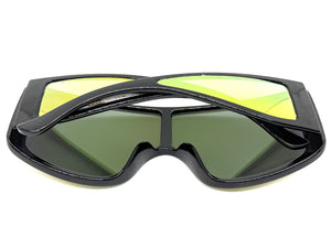 Futuristic Modern Rerto Blinder Shield Style SUNGLASSES Black Frame 6361