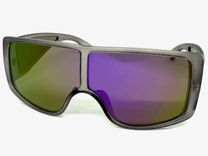 Futuristic Modern Rerto Blinder Shield Style SUNGLASSES Gray Frame 6361