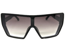Oversized Futuristic Modern Rerto Shield Style SUNGLASSES Large Black Frame 7407