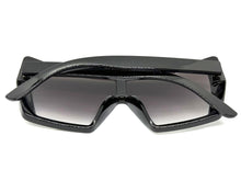 Oversized Futuristic Modern Rerto Shield Style SUNGLASSES Large Black Frame 7407