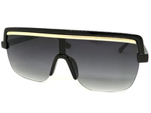 Oversized Elegant Modern Rerto Shield Style SUNGLASSES Large Black Frame 8300