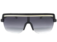 Oversized Elegant Modern Rerto Shield Style SUNGLASSES Large Black Frame 8300