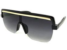 Oversized Elegant Modern Rerto Shield Style SUNGLASSES Large Black Frame 8300