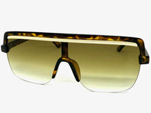 Oversized Elegant Modern Rerto Shield Style SUNGLASSES Large Tortoise Frame 8300