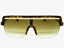 Oversized Elegant Modern Rerto Shield Style SUNGLASSES Large Tortoise Frame 8300