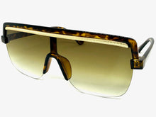 Oversized Elegant Modern Rerto Shield Style SUNGLASSES Large Tortoise Frame 8300