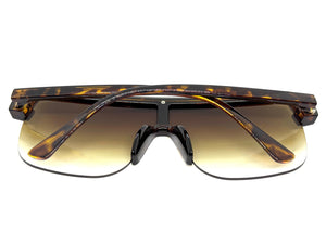 Oversized Elegant Modern Rerto Shield Style SUNGLASSES Large Tortoise Frame 8300
