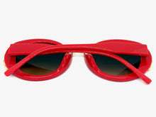 Exaggerated Vintage Retro Funky Hippie Style SUNGLASSES Round Red & Gold Frame P8216