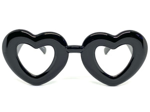 Exaggerated Retro Clear Lens EYEGLASSES Large Heart Shape Black Frame 80557