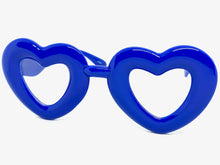 Exaggerated Retro Clear Lens EYEGLASSES Large Heart Shape Blue Frame 80557