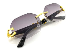 Classy Elegant Sophisticated Modern Luxury Style SUNGLASSES Rimless Gold Frame 5250