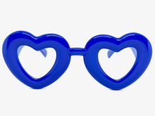 Exaggerated Retro Clear Lens EYEGLASSES Large Heart Shape Blue Frame 80557