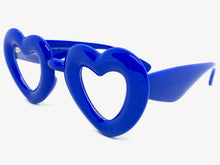 Exaggerated Retro Clear Lens EYEGLASSES Large Heart Shape Blue Frame 80557