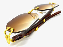 Classy Elegant Sophisticated Modern Luxury Style SUNGLASSES Rimless Gold Frame 5250