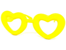 Exaggerated Retro Clear Lens EYEGLASSES Large Heart Shape Yellow Frame 80557