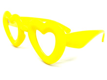 Exaggerated Retro Clear Lens EYEGLASSES Large Heart Shape Yellow Frame 80557