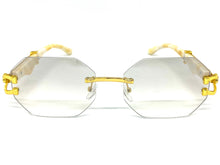 Classy Elegant Sophisticated Modern Luxury Style SUNGLASSES Rimless Gold Frame 5250