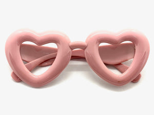 Exaggerated Retro Clear Lens EYEGLASSES Large Heart Shape Pink Frame 80557