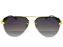 Classy Elegant Luxury Retro Aviator Hip Hop Style SUNGLASSES Gold & Faux Wood Frame 4063