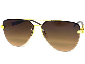 Classy Elegant Luxury Retro Aviator Hip Hop Style SUNGLASSES Gold & Faux Wood Frame 4063