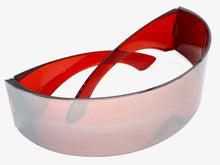 Modern Futuristic Robotic Cyclops Shield Style Party SUNGLASSES - Red Frame & Lens