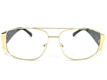 Classic Vintage Retro Hip Hop Aviator Style Clear Lens EYEGLASSES Large Gold Frame 9665