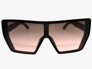 Oversized Futuristic Modern Rerto Shield Style SUNGLASSES Large Black Frame 5484