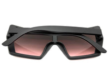 Oversized Futuristic Modern Rerto Shield Style SUNGLASSES Large Black Frame 5484