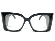 Oversized Exaggerated Retro Cat Eye Style Clear Lens EYEGLASSES Super Thick Black Optical Frame - RX Capable 6107