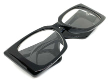 Oversized Exaggerated Retro Cat Eye Style Clear Lens EYEGLASSES Super Thick Black Optical Frame - RX Capable 6107