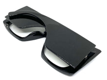 Oversized Exaggerated Retro Cat Eye Style Clear Lens EYEGLASSES Super Thick Black Optical Frame - RX Capable 6107