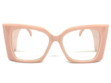 Oversized Exaggerated Retro Cat Eye Style Clear Lens EYEGLASSES Super Thick Pink Optical Frame - RX Capable 6107