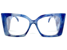 Oversized Exaggerated Retro Cat Eye Style Clear Lens EYEGLASSES Super Thick Blue Optical Frame - RX Capable 6107