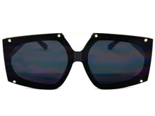 Oversized Futuristic Modern Rerto Shield Style SUNGLASSES Large Black Frame 8350