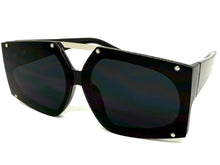 Oversized Futuristic Modern Rerto Shield Style SUNGLASSES Large Black Frame 8350