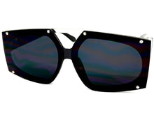 Oversized Futuristic Modern Rerto Shield Style SUNGLASSES Large Black Frame 8350