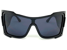 Oversized Classic Modern Retro Wrap Shield Style SUNGLASSES Huge Super Thick Black Frame 80636