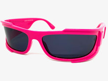 Classic Modern Retro Wrap Around Luxury SUNGLASSES Super Thick Fuchsia Frame 80637