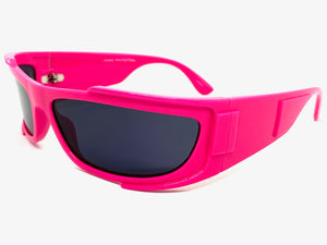 Classic Modern Retro Wrap Around Luxury SUNGLASSES Super Thick Fuchsia Frame 80637