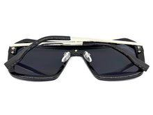 Classy Elegant Futuristic Modern Rerto Shield Style SUNGLASSES Large Black Frame 8837