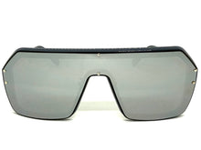 Classy Elegant Futuristic Modern Rerto Shield Style SUNGLASSES Large Gray Frame 8837