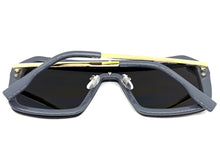 Classy Elegant Futuristic Modern Rerto Shield Style SUNGLASSES Large Gray Frame 8837