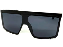 Oversized Exaggerated Modern Rerto Shield Style SUNGLASSES X-Large Black Frame 8001