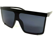 Oversized Exaggerated Modern Rerto Shield Style SUNGLASSES X-Large Black Frame 8001