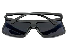 Oversized Exaggerated Modern Rerto Shield Style SUNGLASSES X-Large Black Frame 8001