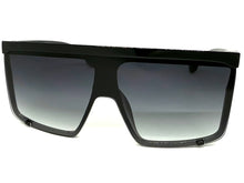 Oversized Exaggerated Modern Rerto Shield Style SUNGLASSES X-Large Black Frame 8001