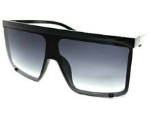 Oversized Exaggerated Modern Rerto Shield Style SUNGLASSES X-Large Black Frame 8001