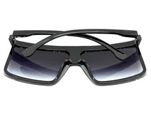 Oversized Exaggerated Modern Rerto Shield Style SUNGLASSES X-Large Black Frame 8001